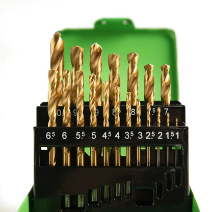 19 VNT. HSS GRĄŽTŲ RINKINYS SU TITANO DANGA  1 - 10 mm DS1430