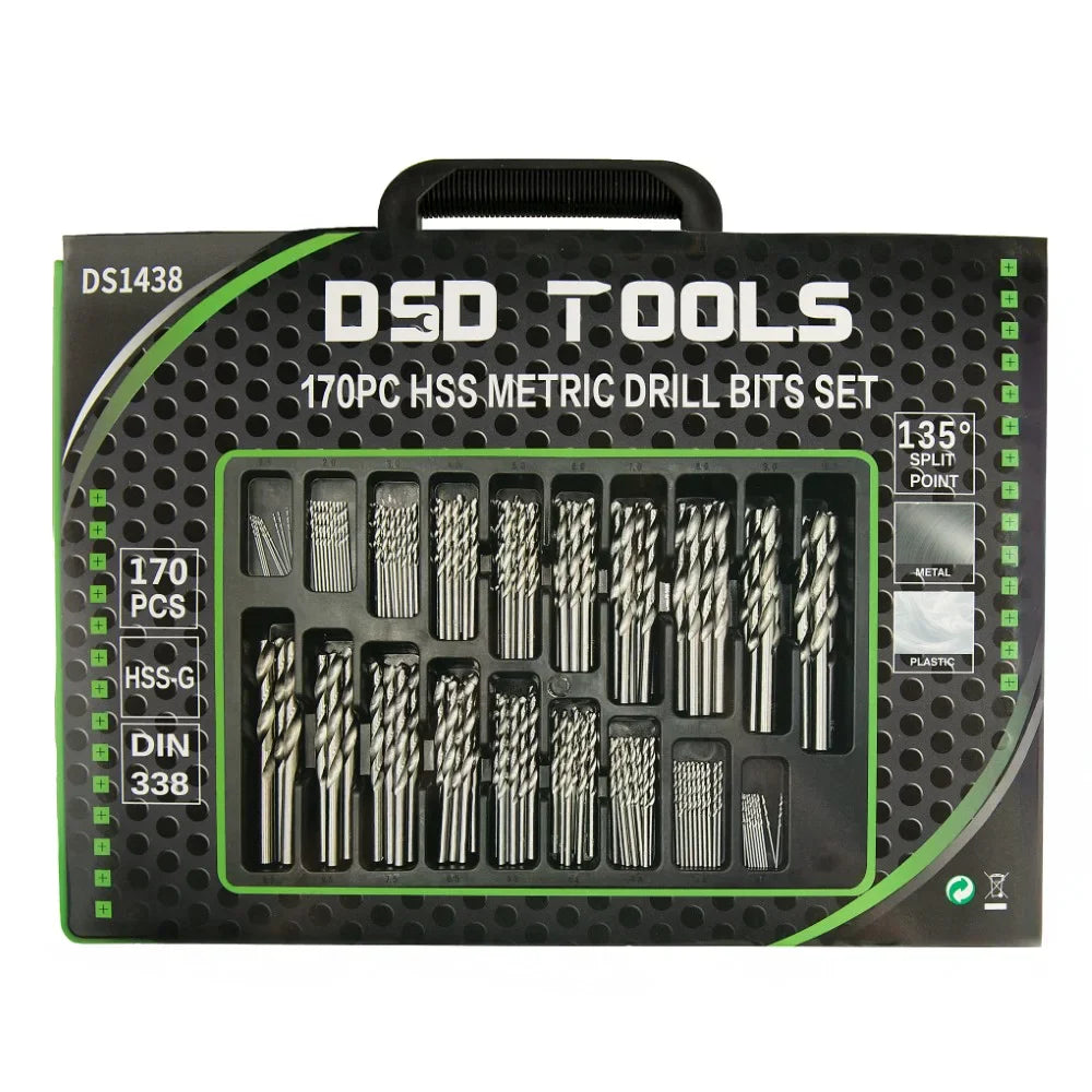 170 VNT. HSS  GRĄŽTŲ RINKINYS 1 - 10 mm DS1438
