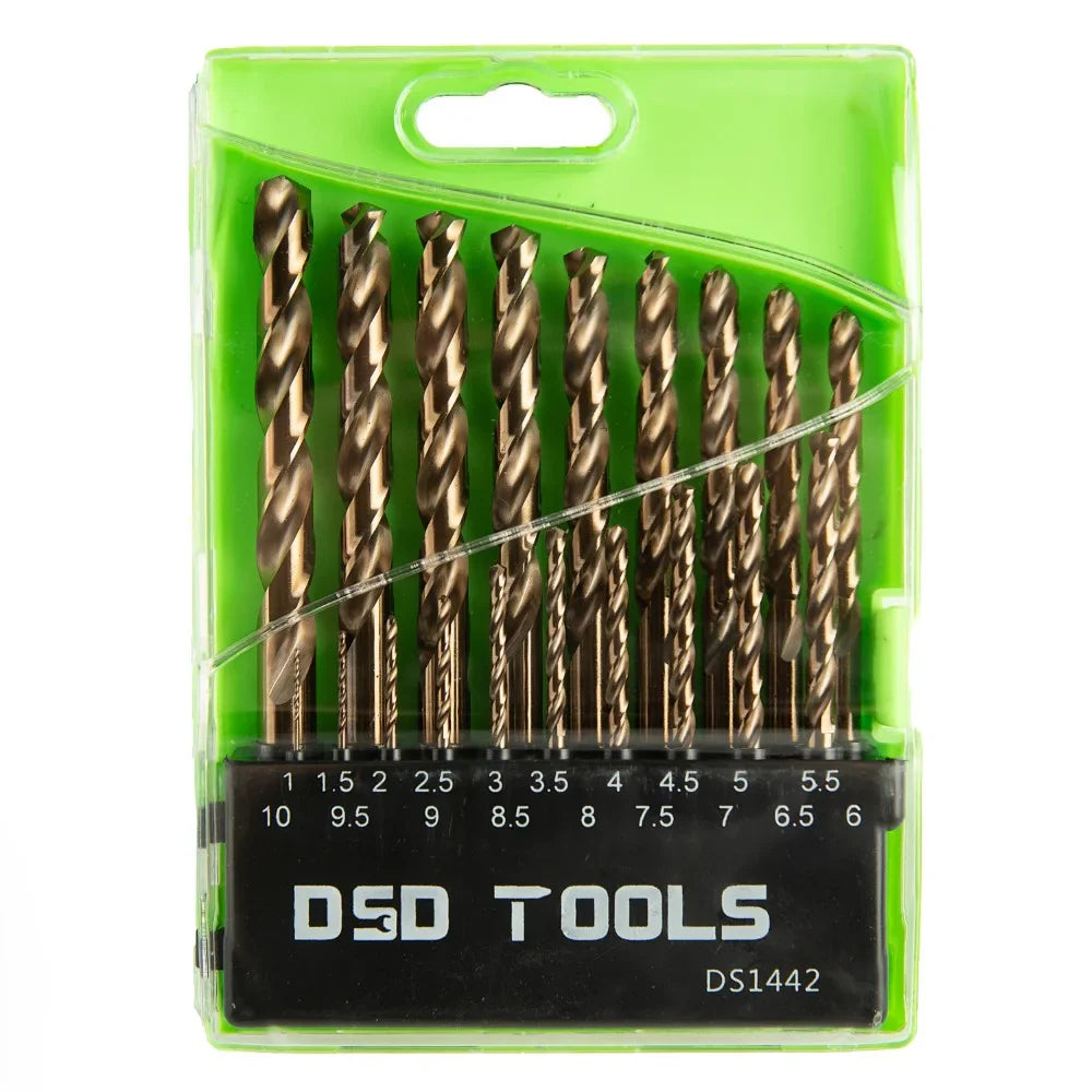 19 VNT. HSS KOBALTO METRINIŲ GRĄŽTŲ RINKINYS 1 - 10 mm DS1442