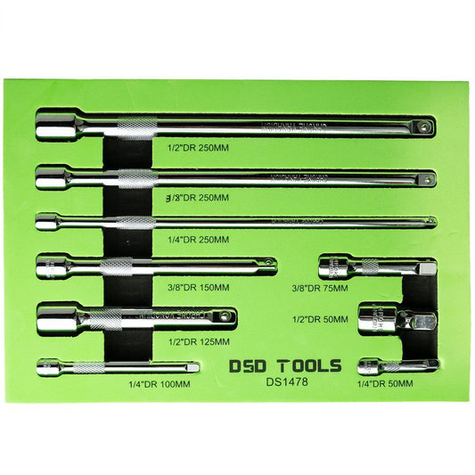 9 PC EXTENSION SET - 1/4" 3/8" 1/2" DS1478