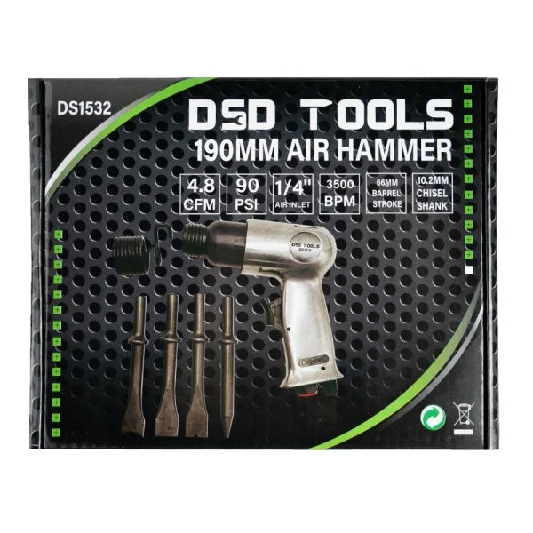 190 mm pneumatinis plaktukas – 3 500 smūgių/min. DS1532