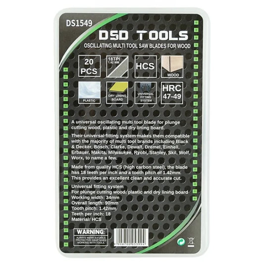 20 VNT. VIBRACINIO DAUGIAFUNKCINIO ĮRANKIO PJŪKLELIAI MEDIENAI 18TPI 34MM DS1549