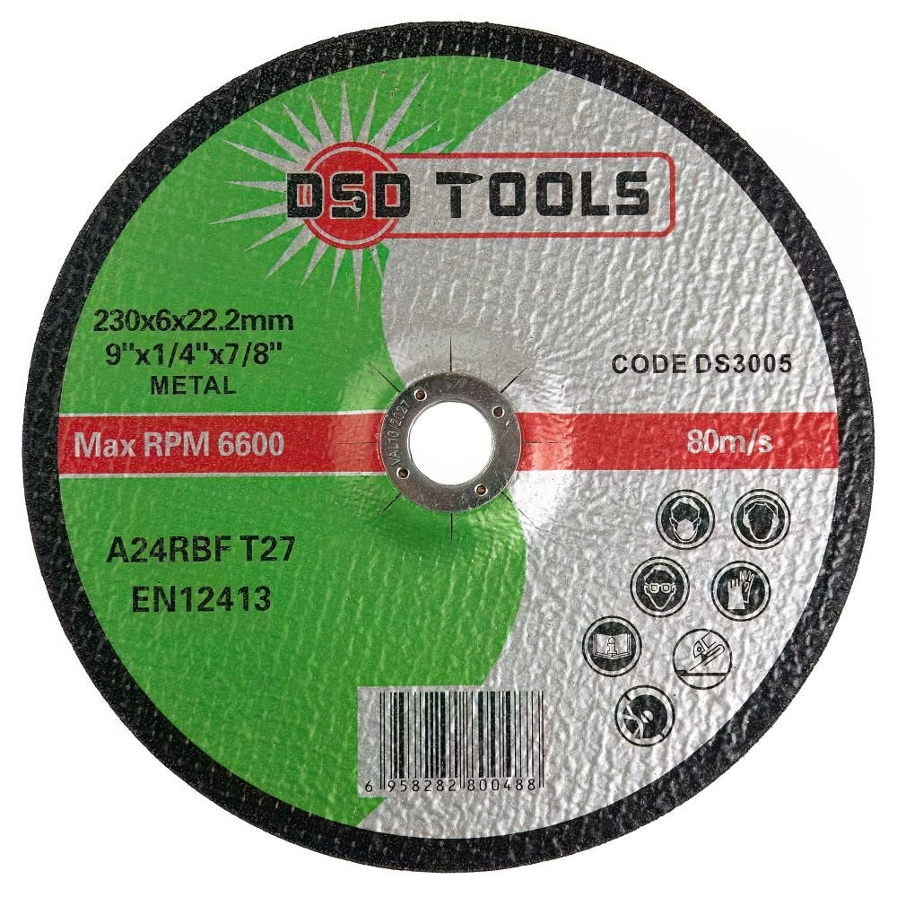 METALO ŠLIFAVIMO DISKAI X 5 VIENETAI  230MM X 6MM X 22MM DS3005