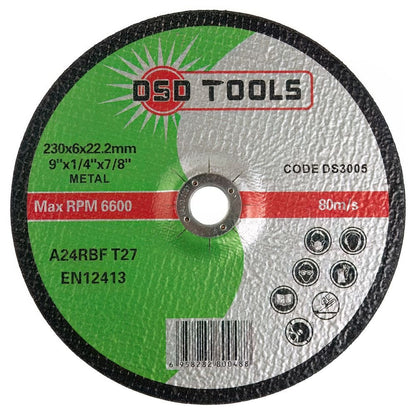 METALO ŠLIFAVIMO DISKAI X 5 VIENETAI  230MM X 6MM X 22MM DS3005