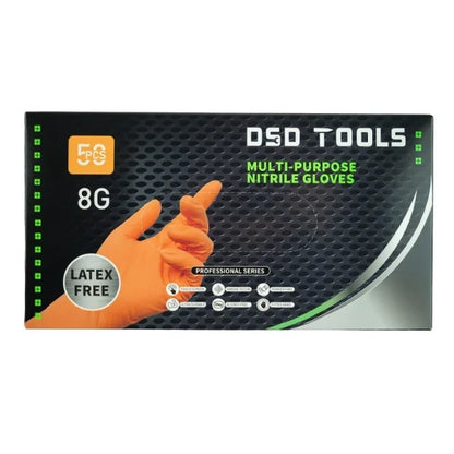 Oranžinės nitrilinės pirštinės, 500 vnt. dėžėje, dydis XL DS4001